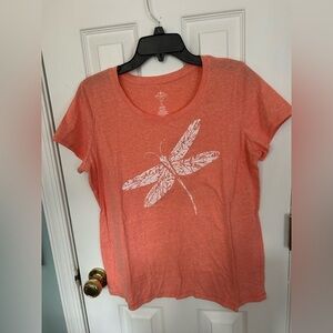 St Johns Bay T Shirt Coral Dragonfly Top